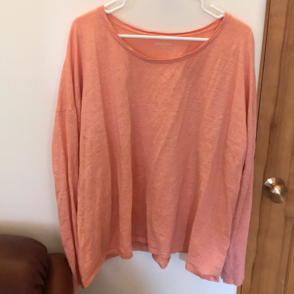 Eileen Fisher Peach Long-sleeved T-shirt